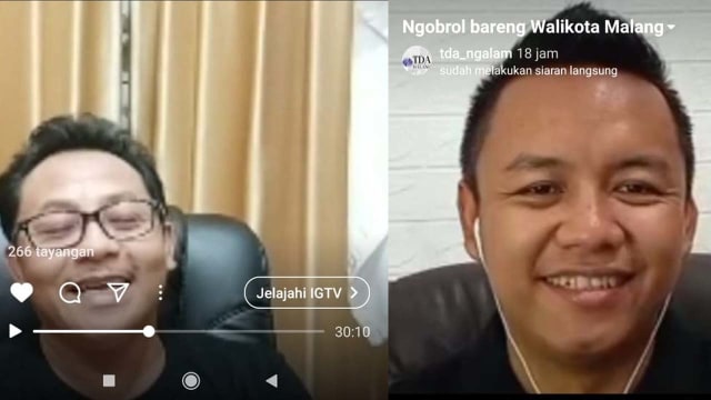 Live Instagram Bareng Wali Kota Malang, Sutiaji Gabung Member TDA