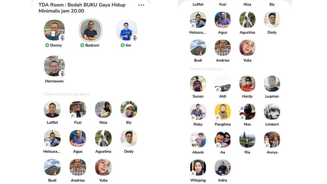 Komunitas TDA Diskusikan Gaya Hidup Minimalis melalui Room Meeting Club House