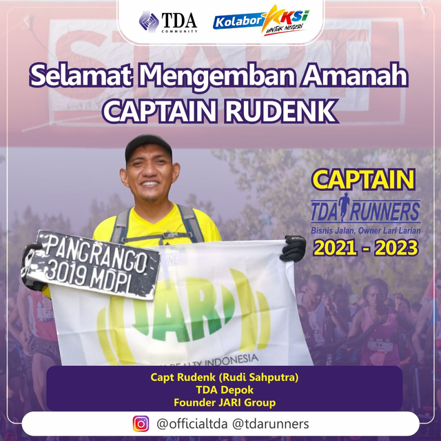 Rudenk Captain Komunitas Lari TDARunners 2021-2023