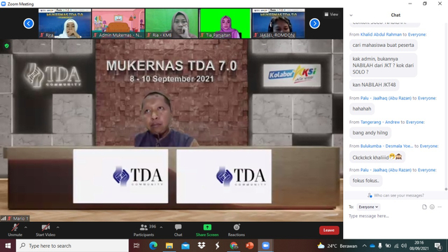 Pertama Kali, TDA 7.0 Langsungkan Mukernas Online: Pengurus Cetak Wirausaha Tangguh
