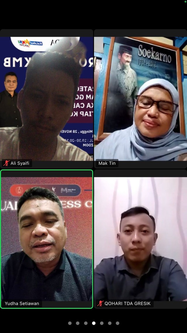 Beri Penyegaran Member Sebelum KMB, Komunitas TDA Gresik Langsungkan Virtual Talkshow