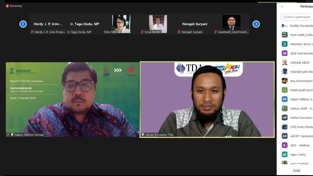Komunitas TDA Siap Kolaboraksi dengan Program Patenprenuer Kemenkop dan UKM