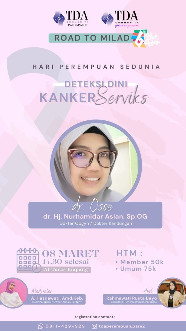 Sambut Hari Perempuan Sedunia, TDAP dan Milad 6 TDA Parepare Seminar Kesehatan