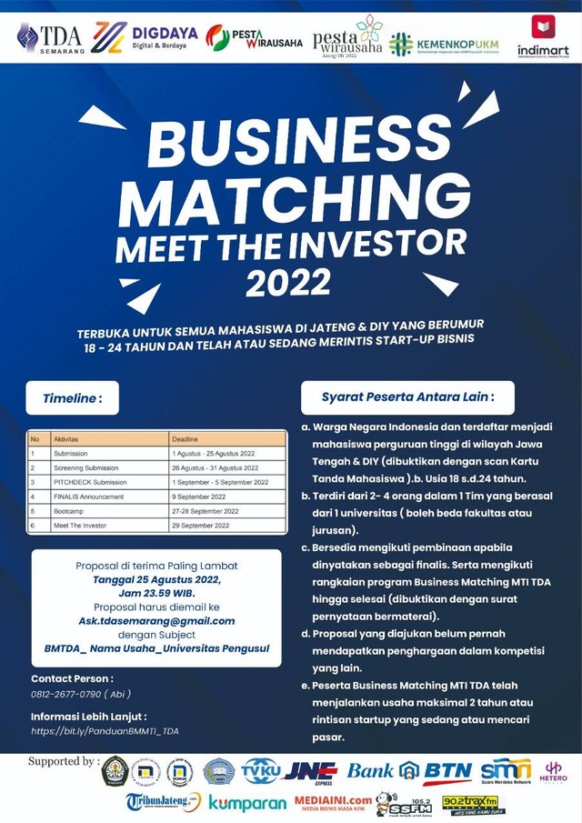 TDA Semarang Adakan Business Matching Meet The Investor Pesta Wirausaha