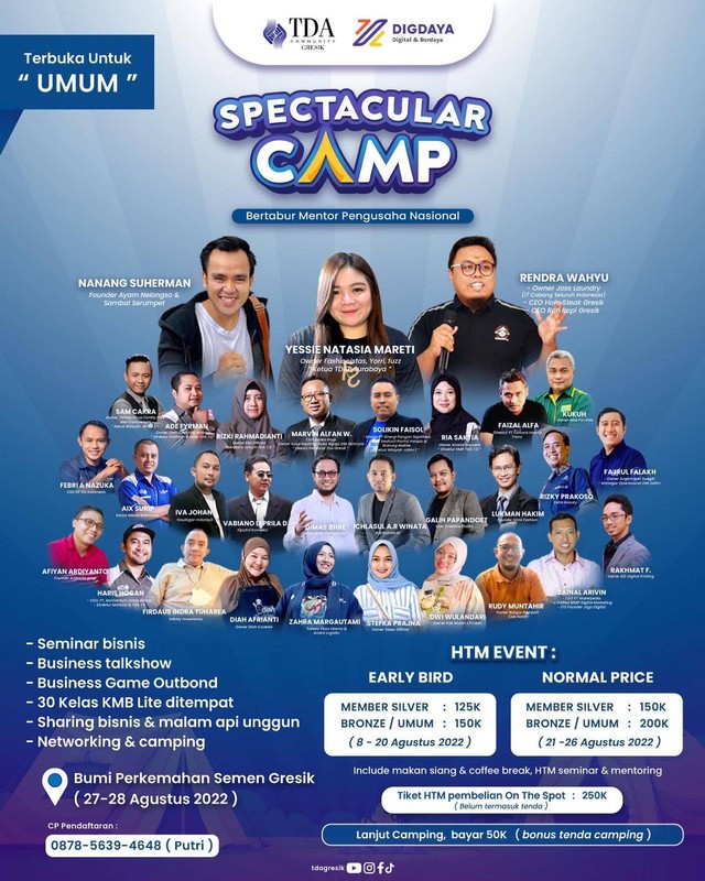 TDA Gresik Gencar Ajak Masyarakat Perbanyak Networking melalui Spectakuler Camp