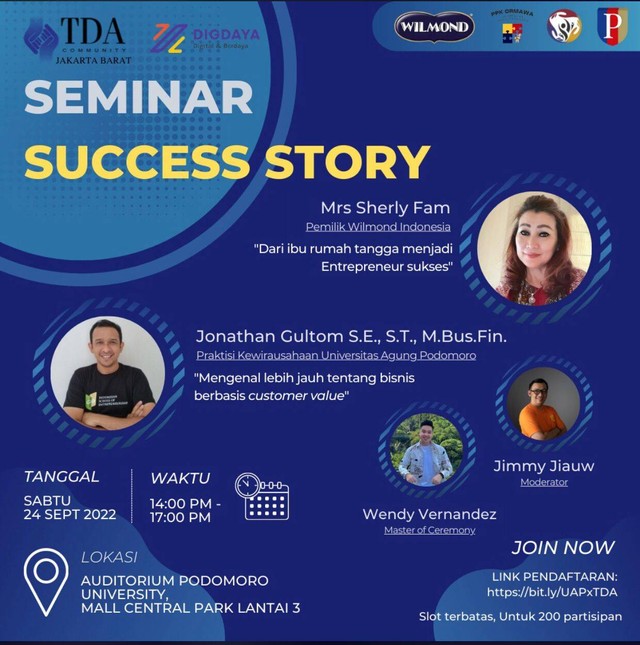 Gandeng Podomoro University, TDA Jakbar Akan Adakan Seminar Bisnis Gratis