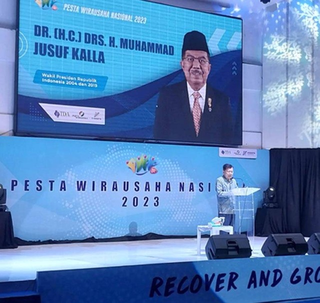 Jusuf Kalla di Pesta Wirausaha Nasional TDA: Tetap Tenang pada Resesi 2023