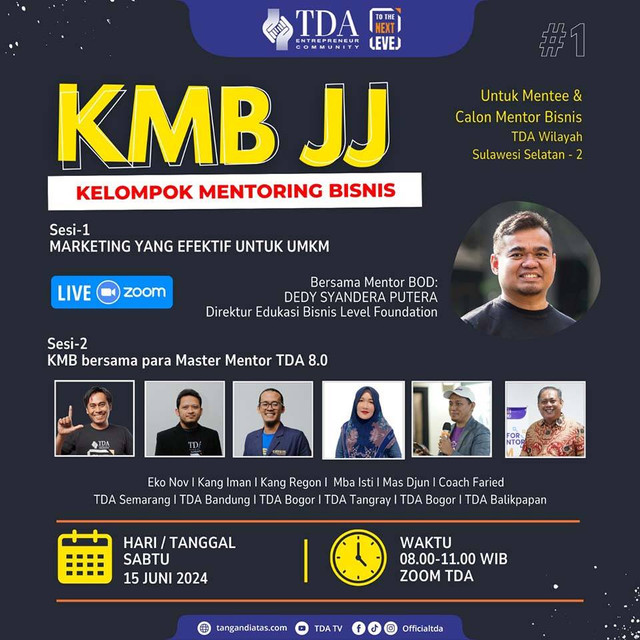 Lahirkan Lokal Hero Bisnis, TDA Sulawesi Selatan 2 Selenggarakan KMB Jarak Jauh