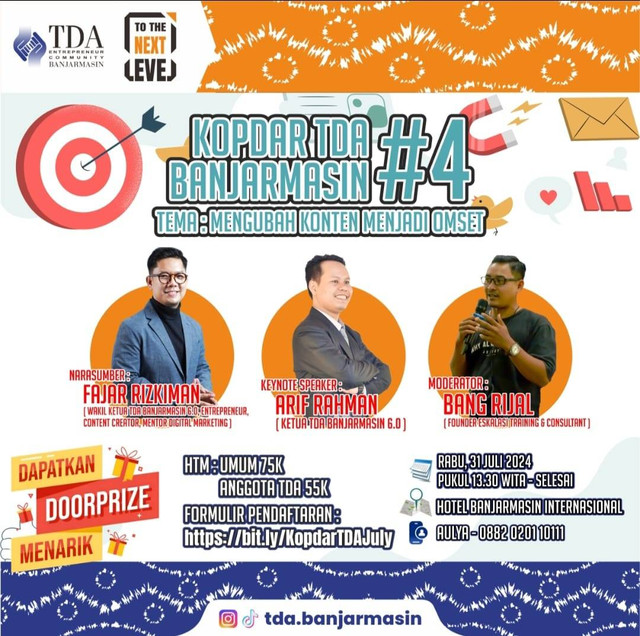 TDA Banjarmasin Langsungkan Event Kopdar Mengubah Konten Menjadi Omzet