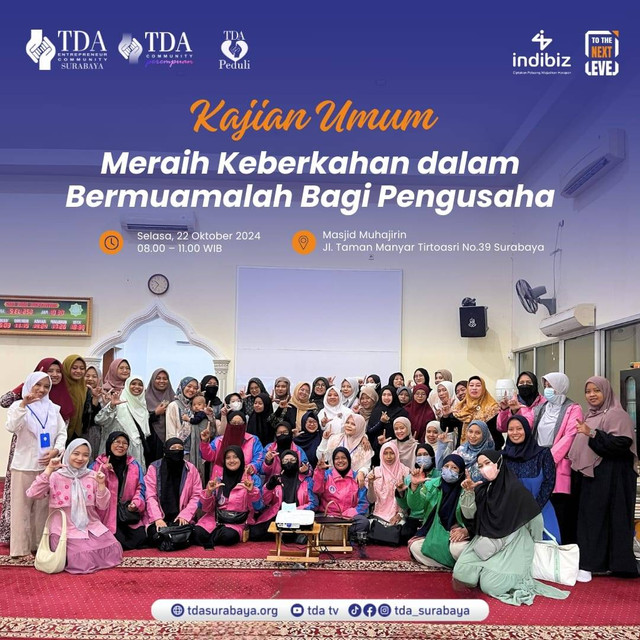 TDA Perempuan dan TDA Peduli Surabaya Helat Kajian Raih Keberkahan Bermuamalah