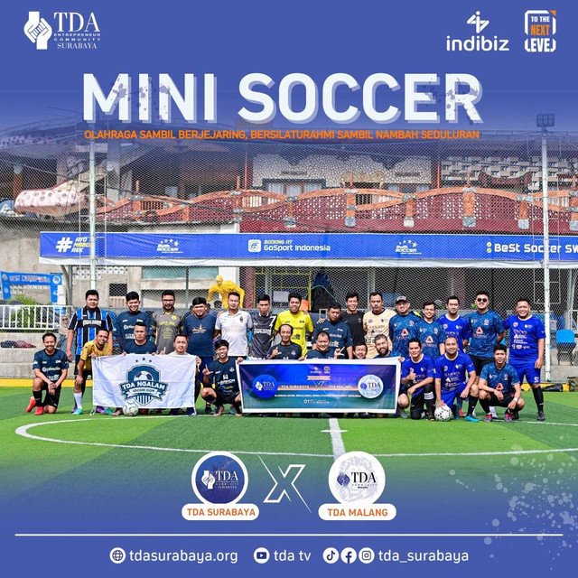 Semangat Kolaborasi, TDA Surabaya Langsungkan Minisoccer dengan TDA Malang