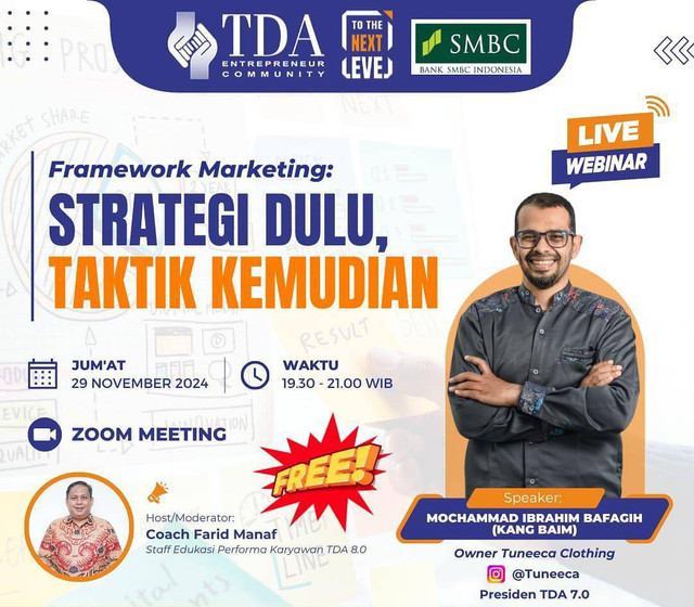Komunitas Pengusaha TDA Adakan Webinar Bersama Presiden TDA 7.0