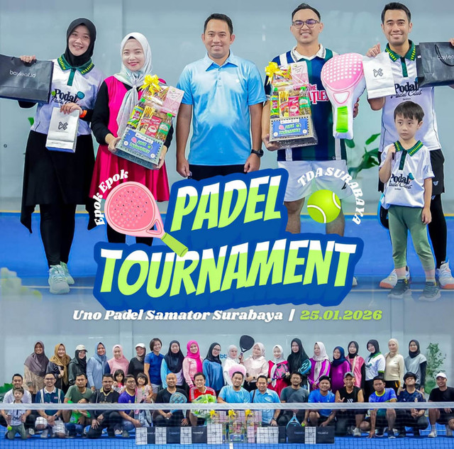 TDA Perempuan Surabaya X TDA Club Hobby Surabaya Gelar Turnamen Padel