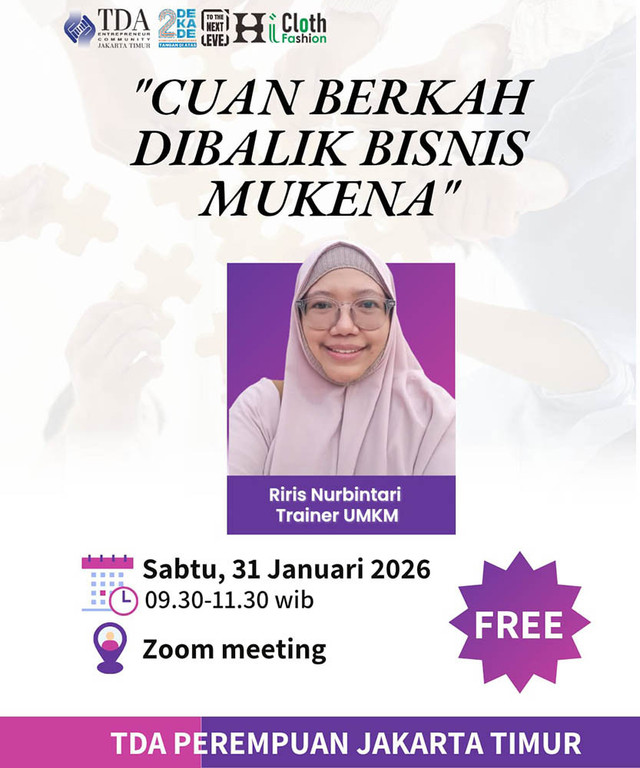 Cuan Berkah Bisnis Mukena, TDA Perempuan Jakarta Timur Pacu UMKM Naik Kelas