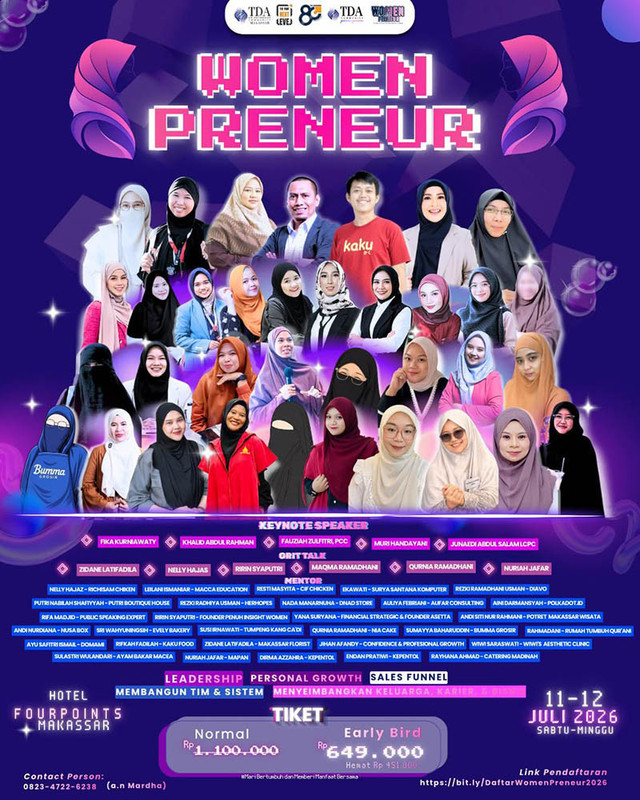 TDAP Makassar Adakan Womenpreneur 2026, Bangun Mental GRIT Perempuan Pengusaha