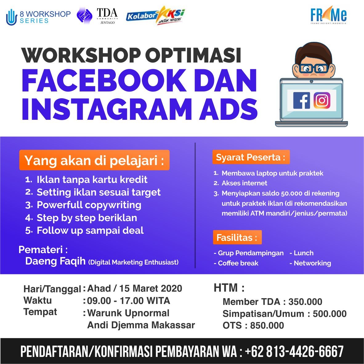 WORKSHOP OPTIMASI FACEBOOK DAN INSTAGRAM ADS
