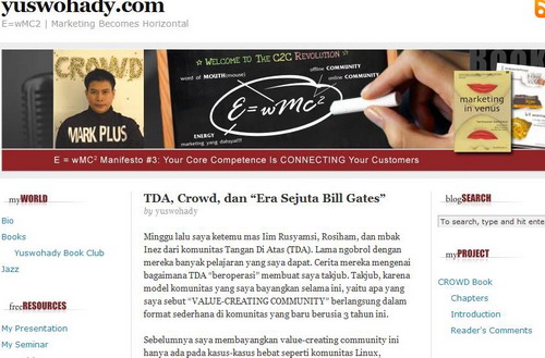 Yuswohady Tentang TDA: The Power of Conversations. The Power of Sharing