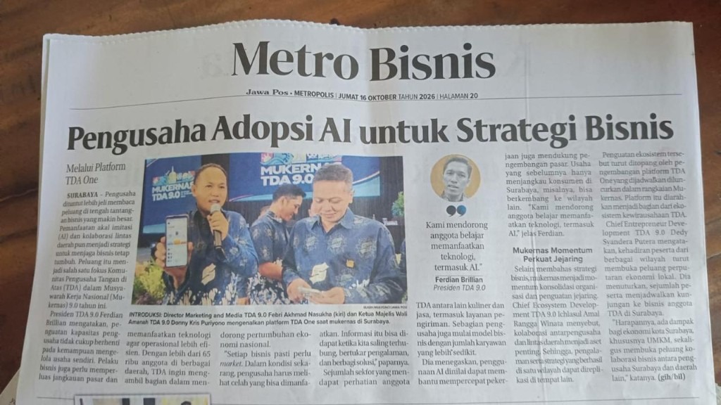 Pengusaha Adopsi AI untuk Strategi Bisnis melalui Platform TDA One